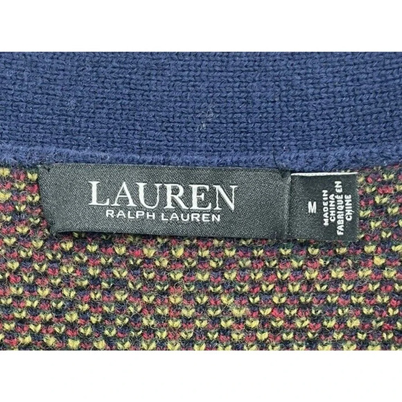Lauren Ralph Lauren Women's Tarten Plaid 100% Wool Cardigan Sweater Size Medium - Picture 12 of 12
